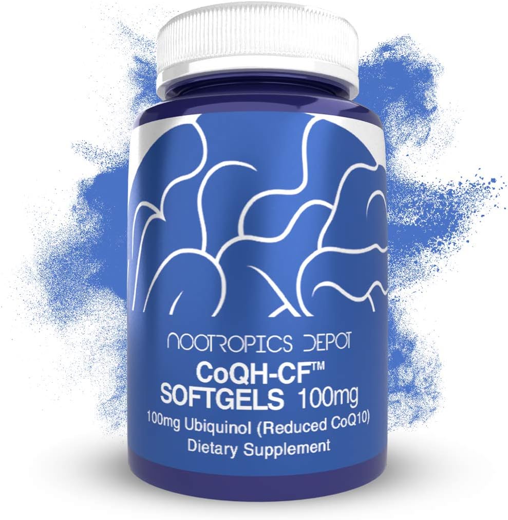 Nootropics Depot Ubiquinol CoQH-CF Softgels | 100mg Ubiquinol Supplement | 30 Count | Reduced CoQ10