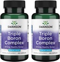 Swanson Triple Boron Kompleksi - Doğal Kemik Sağlığı ve Ortak Destek - Mineral Supplement Citrate, Aspartate & Glycinate - (250 Capsules) 2 Packn Kompleks