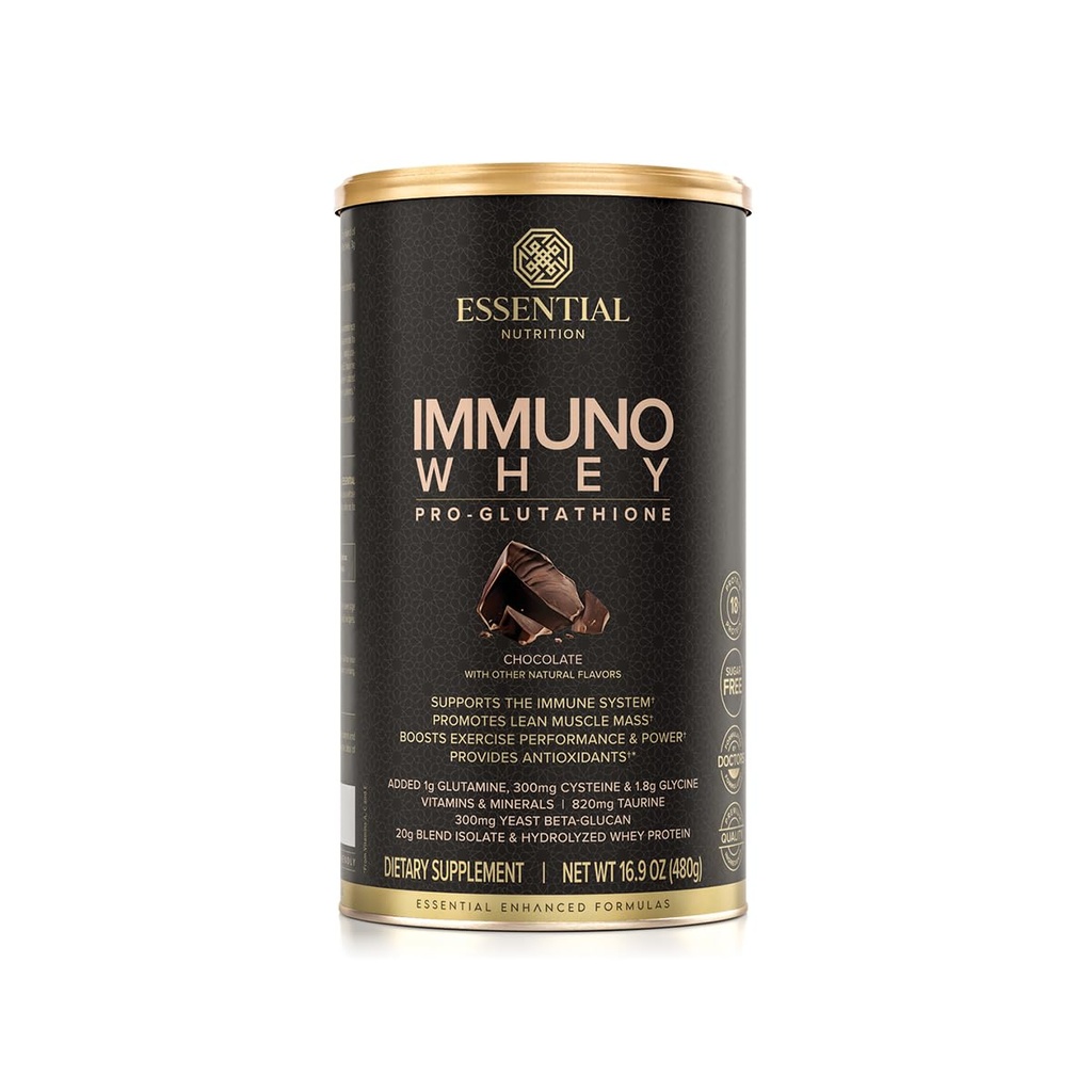 Temel Beslenme Immuno Whey - Isolate & Hydrolyzed Whey Protein Tozu, Glutathione Production - Beta Glucan - Chocolate 16.9 oz (15 hizmet)