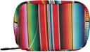 Pfrewn Pill Organizer Case Mexican Colorful Stripes Serape Travel Pill Box with Zipper 7 Day Portable Small Weekly Vitamin Medicine Supplement Holder Pouch Bag for Women Men