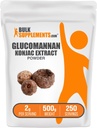 BulkSupplements.com Glucomannan Toz - Konjac Root Extract Toz, Glucomannan Supplements - Gluten Free, 2g per Service, 500g (1.1 lbs) (Pack of 1)