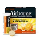 Airborne 1000mg Βιταμίνη C με βιταμίνη D & ψευδάργυρο, συμπλήρωμα υποστήριξης ανοσοποιητικής ζάχαρης χωρίς πολυβιταμίνη, αντιοξειδωτικές βιταμίνες A C & βιταμίνη E, 30 αναβράζοντα δισκία, Zesty γεύση πορτοκαλιού