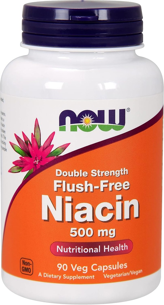 Şimdi® Foods Flush Free Niacin (Çift Kuvvet) 500 mg w /90 kapak