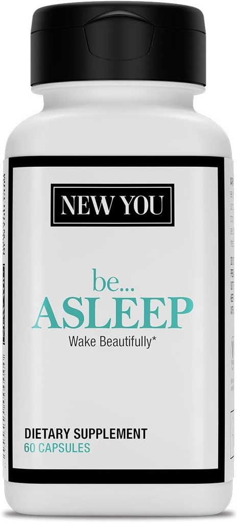 NEW YOU be...Asleep. 5 Anahtar Malzemelerle Uyku Tamamı: Melatonin, L-Theanine, Chamomile, Magnezyum & Vitamin B6. Asleep Faster & Stay Asleep Longer (60 Vegan Capsules, 30-Servings)