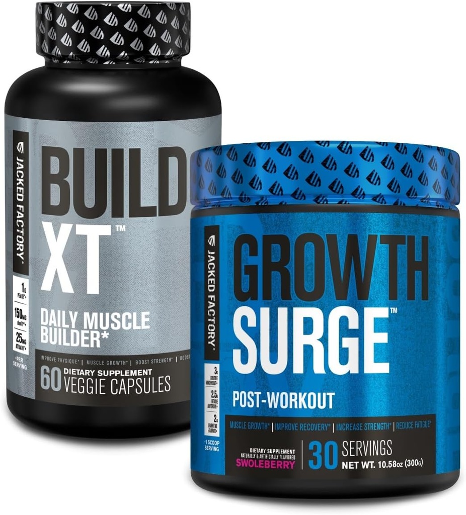 Jacked Factory Build-XT Daily Muscle Builder Supplement, Büyüme Çalışması ve Kas Büyümesi