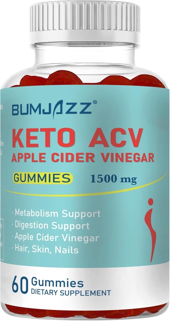 Keto ACV Gummies Apple Cider Vinegar Keto Supplements - Gluten-Free - Erkekler ve Kadınlar için Formula - 1500 mg - 60 sayı Sayısı