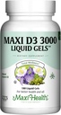 Maxi Health Vitamin D3 3000 IU 75 mcg Vitamin D Supplement for Health Bones, Teeth, Immune Support - VIT D3 Supplement Easy to Swallow Non-GMO, Supplement for Men and Women – Kosher 180 Gels