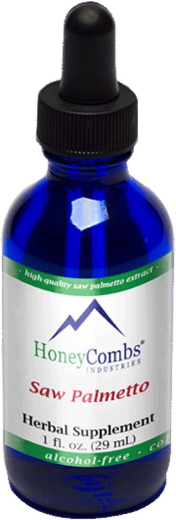 HoneyCombs Saw Palmetto Extract – Herbal Supplement Supports Urinary Tract and Reproductive Health for Men and Women – Alkol Özgür, Cold Pressed Saw Palmetto Liquid Extract, 1 Fl Oz Oz