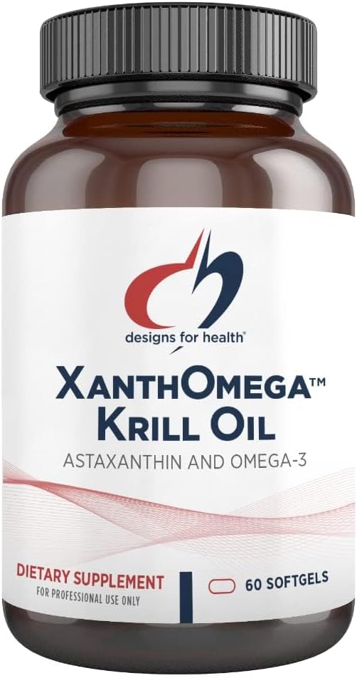 Σχέδια για την υγεία XanthOmega - Krill Oil με 12mg Ασταξανθίνη - Αντιοξειδωτικό, Φωσφολιπίδια + EPA/DHA Omega 3 - Καρδιαγγειακό, Δέρμα + Συμπλήρωμα για την υγεία των ματιών (120 Softgels)