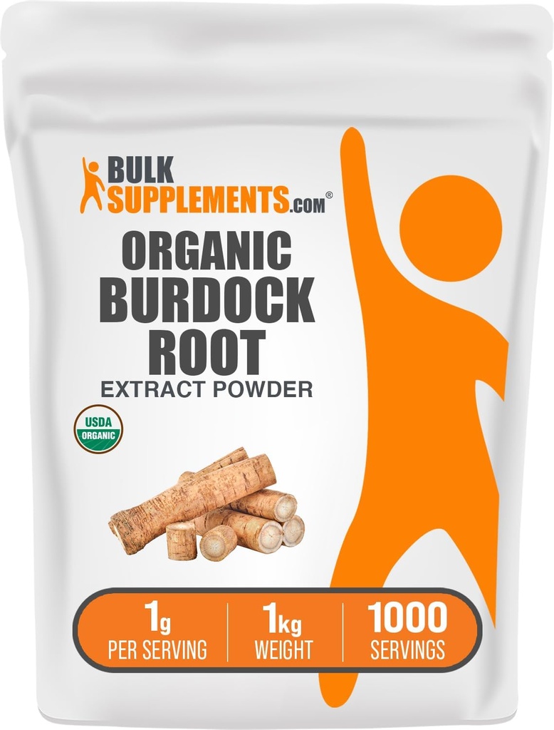 BulkSupplements.com Organik Burdock Köklü Toz - Burdock Kök Toz, Herbal Supplement - Vegan & Gluten Free, 1g per Service, 1kg (2.2 lbs) (Paket of 1)