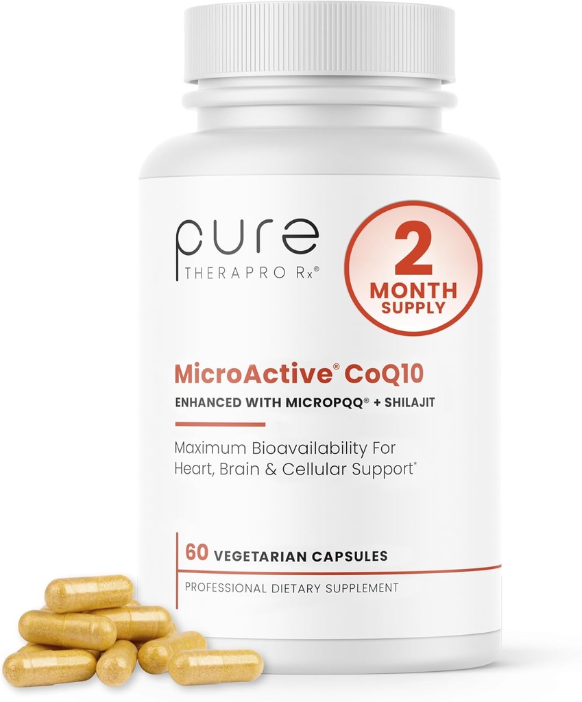 MicroActive CoQ10 Enhanced with MicroPQQ + Shilajit “Sustained Release” 60 Veg Caps 