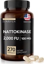 Nattokinase Supplement - 2000 FU of Enzyme - 270 Capsules of Nattokinase 100 mg - Gluten Free, Non-GMO, Vegan