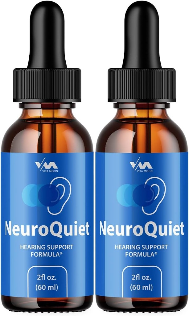 (2 Pack) NöroQuiet Drops - Nöro Sessiz Gelişmiş Formula İşitme Desteği, Bilişsel Sağlık ve Genel Wellness, 2 Ay Supply