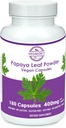 Papaya Leaf Toz | 340 mg Capsules | ethycally sourced | Plalet Desteği | Gluten & Lactose Free | Soy-Free | Nomixs | Non-GMO | Vegan | Beslenme Supplement | Diyetsel Tamam (180X)