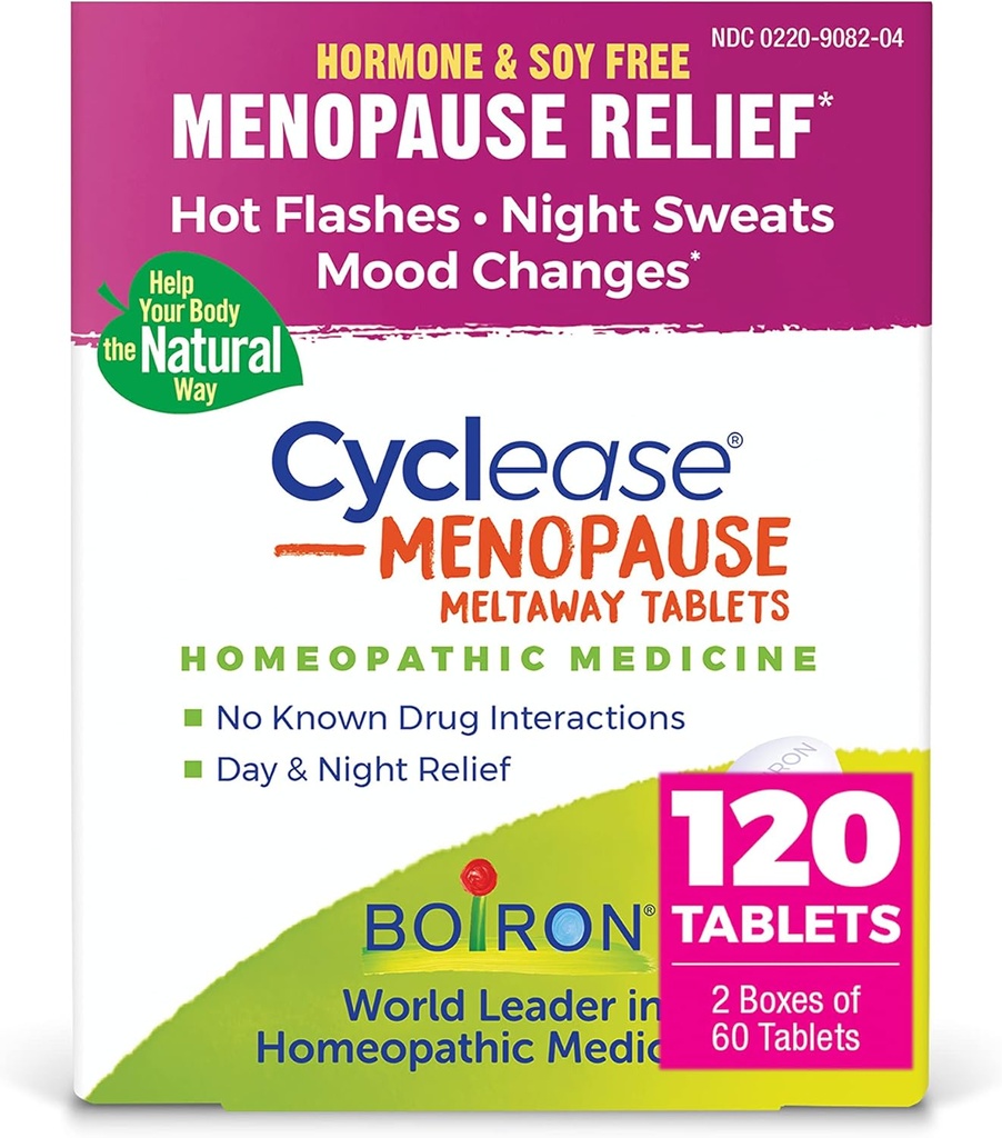 Hot Flashes'tan Yardım İçin Boiron Çevrimase Menopause, Mood Changes, Night Sweats ve Irritability - 120 Kont (2 Pack of 60)