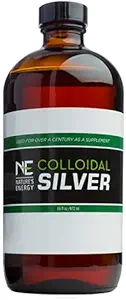 Nature's Energy Colloidal Silver / 16 Oz, Etkili, Antisptik ve Deodorizer for Closed, Steric and Electrostatik Stabilized / 40 ppmm