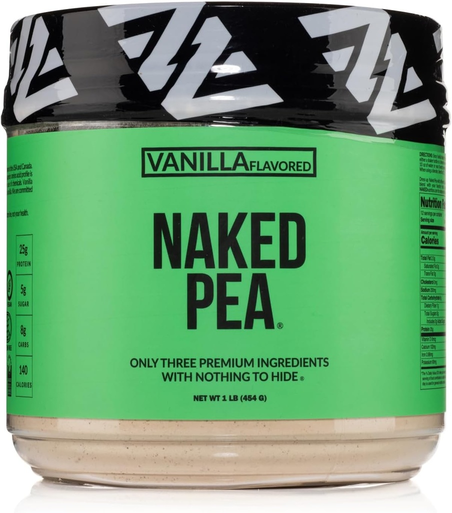 Πρωτεΐνες Vanilla Pea Απομονώνονται από τη Βόρεια Αμερική, Μόνο 3 συστατικά, Πρωτεΐνες Vanilla Vegan, Χωρίς γλουτένη, Χωρίς σόγια, Χωρίς ΓΤΟ - 1LB