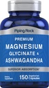 Piping Rock Magnezyum Glycinate ve Ashwagandha | 150 Capsules | Premium Komplek Formula | Vegetarian Supplement | Non-GMO, Gluten Free Free