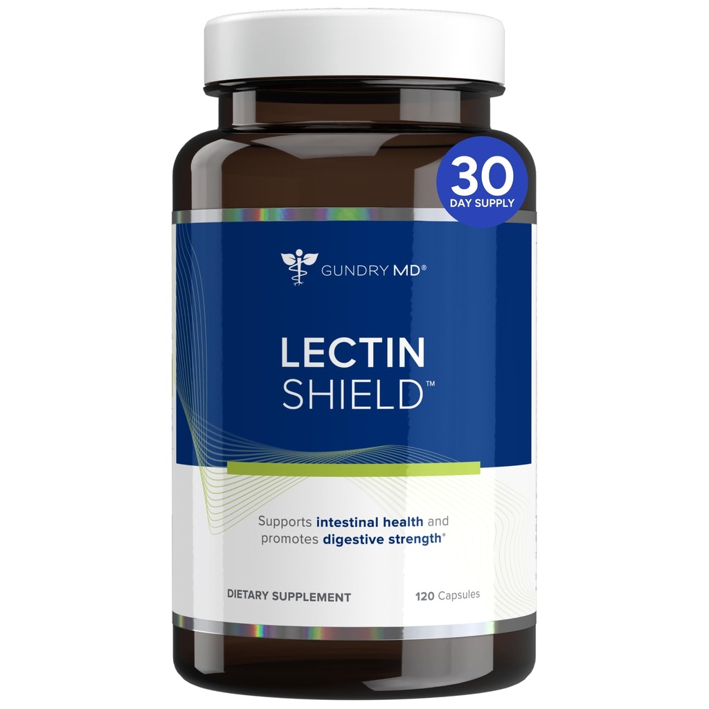 Gundry MD® Lectin Shield, Gut Health ve Digestion Supplement, Helps Block Potansiyelly Harmful Lectins, Supports Digestive Comfort, and Intestinal Health †*, 30 Day Supply