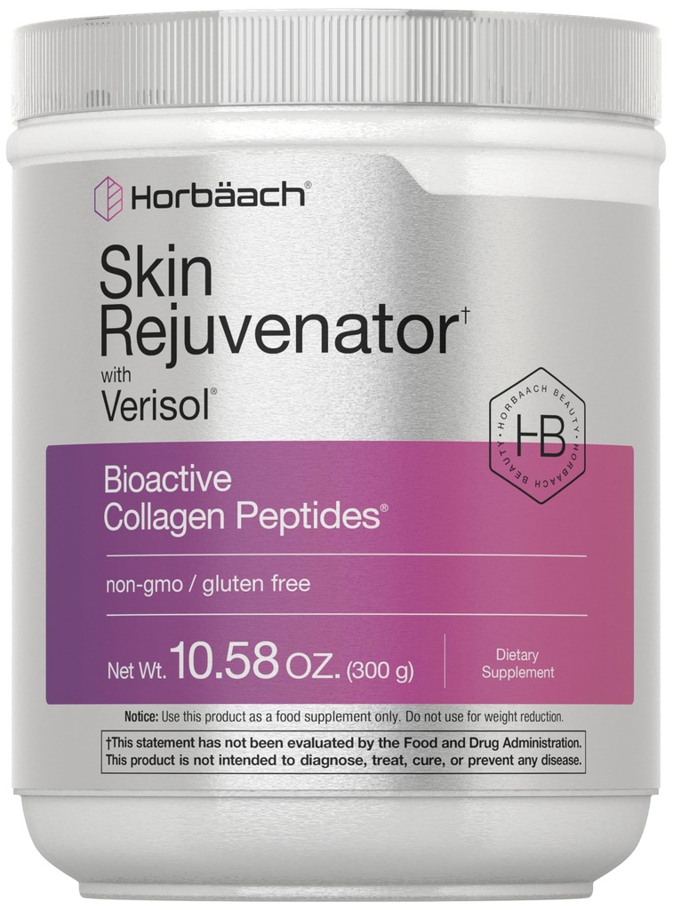 Horbäach Skin Rejuvenator with Datasol 10.58 oz | Bioaktif Collagen Peptide Toz | Tip I ve III | GMO, Gluten Free Supplement Supplement