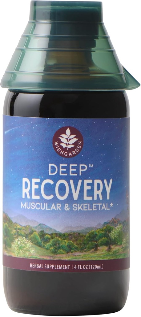 WishGarden Herbs Deep Recovery - Natural Herbal Muscle, Tound & Joint Support Supplement with Turmeric Curcumin, Addresses Root Cause of Lingering Issues & Supports Health Inflammatory Response, 4oz