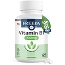 Freeda Vitamin B1 Thiamine 100 mg - Enerji Metabolism, Nervous System Health - Kosher, Vegan, Gluten Free - Thiamin HCl 100 mg B 1 - Pure Vit B1 Vitamini Thiamine B1 Supplement (100 Ct)