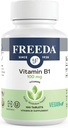 Freeda Vitamin B1 Thiamine 100 mg - Enerji Metabolism, Nervous System Health - Kosher, Vegan, Gluten Free - Thiamin HCl 100 mg B 1 - Pure Vit B1 Vitamini Thiamine B1 Supplement (100 Ct)