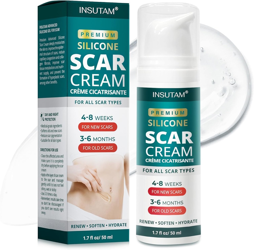 Skin Scars için Silikon Scar Gel: Scar Removal Gel 1.7 Oz (50 G) - Erkekler ve Kadınlar için 20-45 Who Are Troubled By Scars-reduce Scars Caused By Surgery, Burns, Or Scalds - Use Day|Night