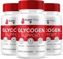 (3 Pack) Super Flow SuperFlow Glycogen Support Capsules, Super Flow Advanced Glycogen Health and Blood Wellness Support Supplement, SuperFlow maksimum Güçlü Glyco Formula Supplement (180 Capsules)