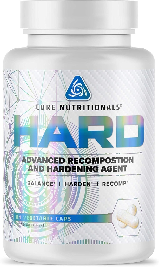 Core Nutritionals Hard Recomposition & Harding Agent | Hormon Desteği, Cortisol Yönetimi, Fat Kaybı | KSM-66, DIM, & L-Theanine | 84 Capsules