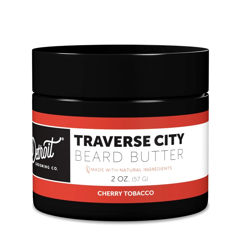 Detroit Grooming Co. Beard Butter for Men | Softens, Sabens & Hydrates with Safflower Oil & Shea Butter | Traverse City Scent, 2oz