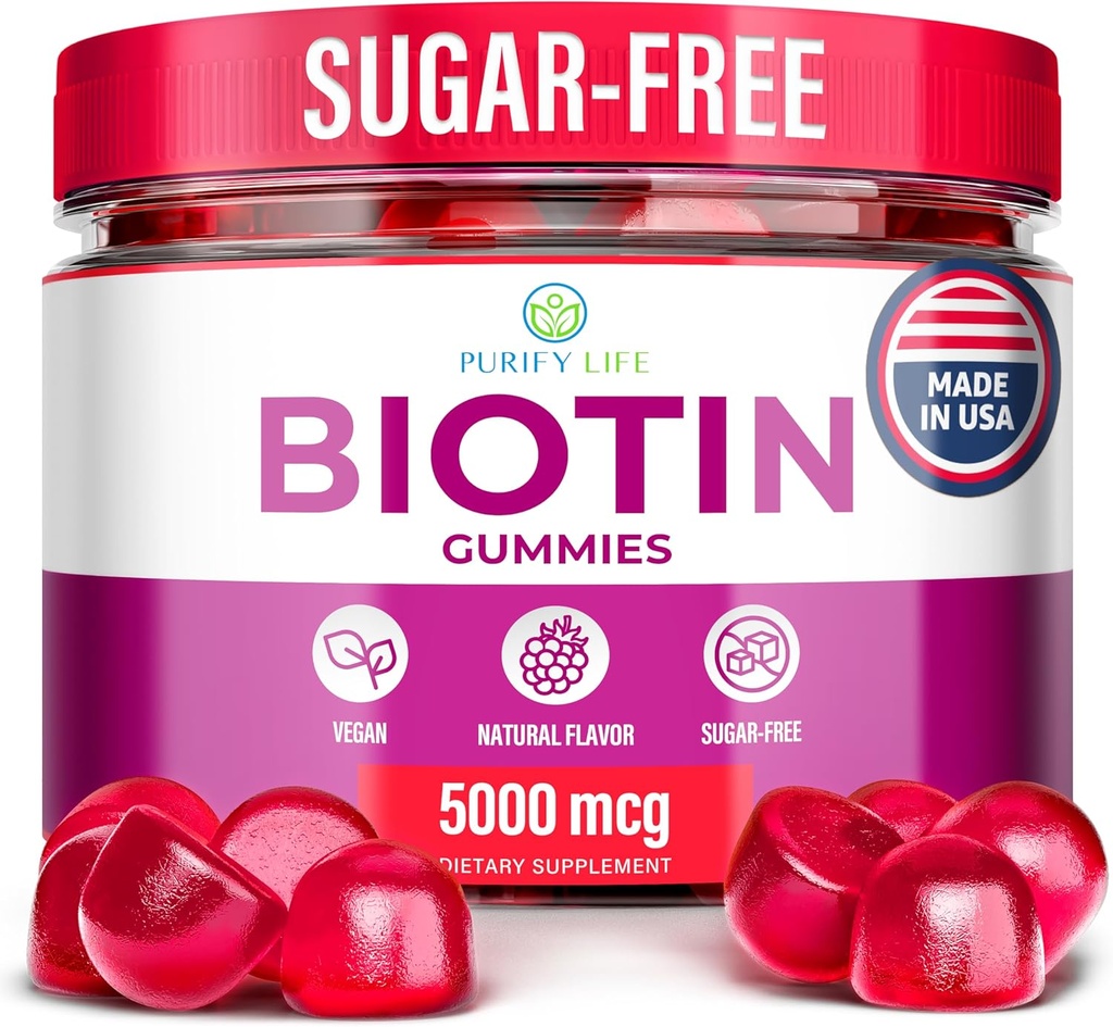 (Bulk - 120ct) Saç Büyümesini optimize edin - Vegan Biotin Gummies - Kadınlar ve Erkekler için Tasty Biotin Supplement - Nail Büyüme ve Brittle Dis Nails & Skin Health, Gluten-Free