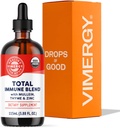 Vimergy Total Immune Blend* Liquid Supplement, 57 Hızlı Bağışlama Immune Support – All-Sezon, çinko, Thyme ve Mullein Drops Non-GMO, Vegan, USDA Organik, Immunity Support for Yetişkinler (115 mL)
