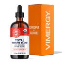 Vimergy Total Immune Blend* Liquid Supplement, 57 Hızlı Bağışlama Immune Support – All-Sezon, çinko, Thyme ve Mullein Drops Non-GMO, Vegan, USDA Organik, Immunity Support for Yetişkinler (115 mL)