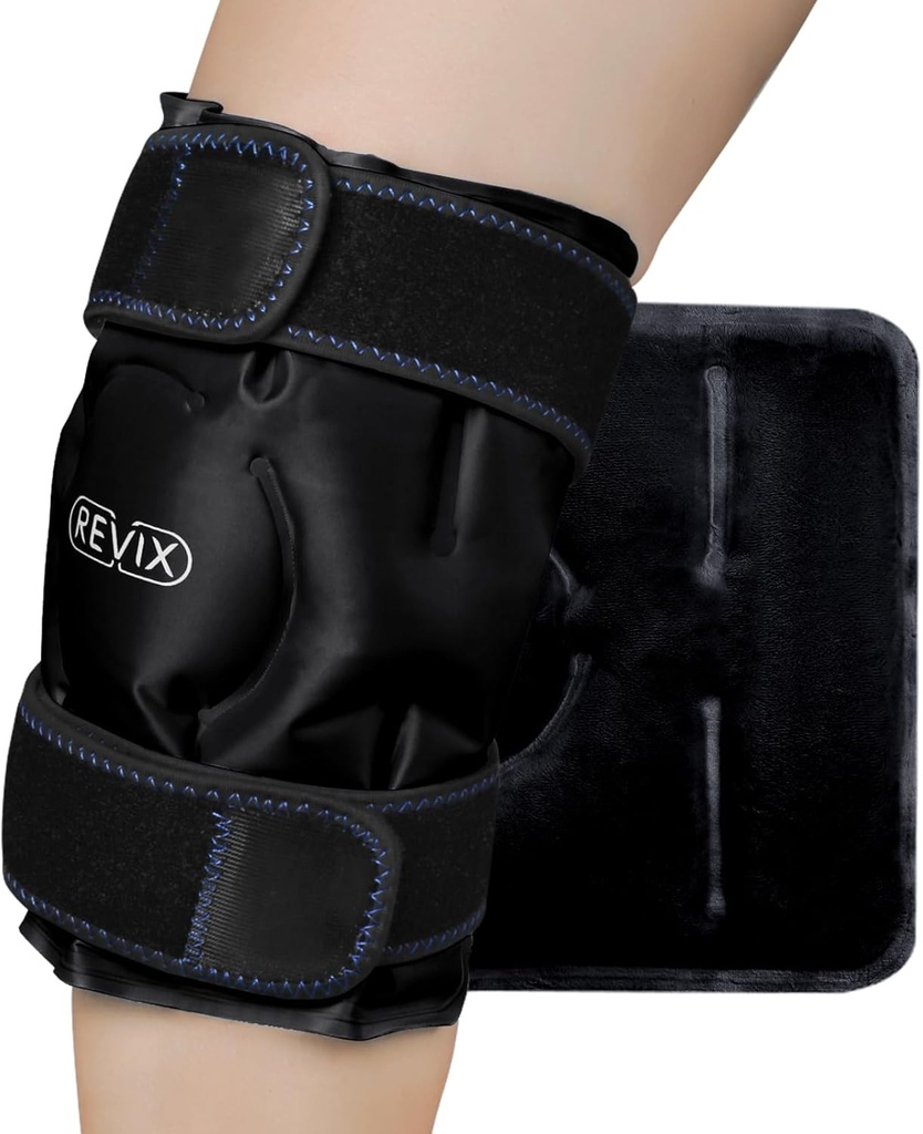 Diz Discomfort için Buz Hokeyi, Reusable Diz Buz Paketi, Kas Ache için Cold Compress Terapi ile, Promosyonlar Post-Workout Recovery, Soft Plush Lining, Black Pack