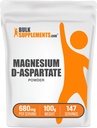 BulkSupplements.com Μαγνήσιο D-ασπαρτική σκόνη - Μαγνήσιο υψηλής απορρόφησης, Συμπλήρωμα ορυκτού - Χωρίς γλουτένη, 680mg (50mg μαγνησίου) ανά σερβίρισμα, 100g (3.5 oz) (πακέτο του 1)