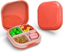 Günlük Pill Organizer 4 Karşılaştırma, Küçük Pill Box Portatif Seyahat Pill Case, Mini Pill Konteyner For Purse Pocket, Compact Travel Medicine Organizer For Vitamin, Cod Liver Oil, Supplement (Pink)