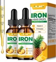 Kadınlar için sıvı Demir Supplement & Çocuklar için Multivitamin Demir Durağı, C, B6, B12, Anemi, Iron Deficiency, Blood Builder, Energy - Natural Pineapple Flavor, Vegan 4 Fl Oz