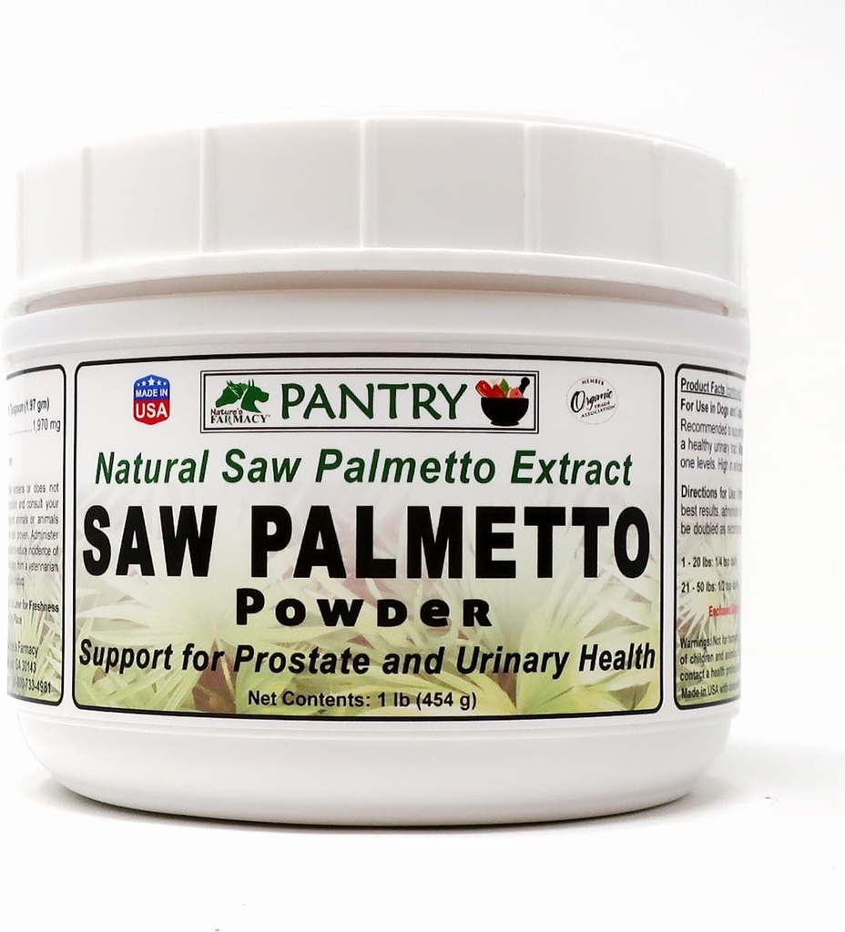 Dogzymes Saw Palmetto Powder - Eases The Urinary Difficulties That Develop When an Enlarged Prostate Obstructs Urine from Exiting The Bladder