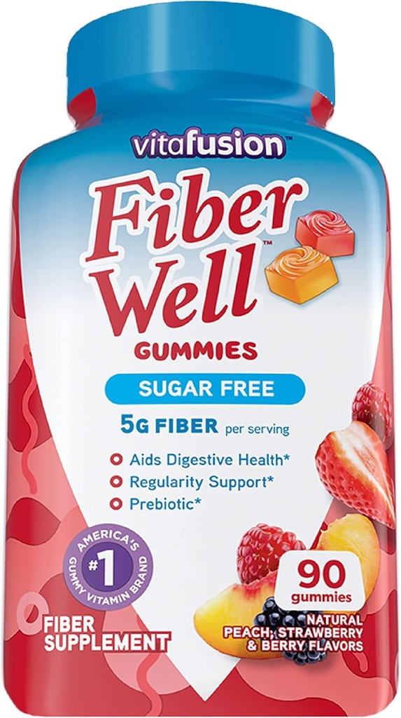 Garlique Garlic Extract Cardiovascular Supplement with Vitafusion Sugar Free Fiber Gummies, 90 Count
