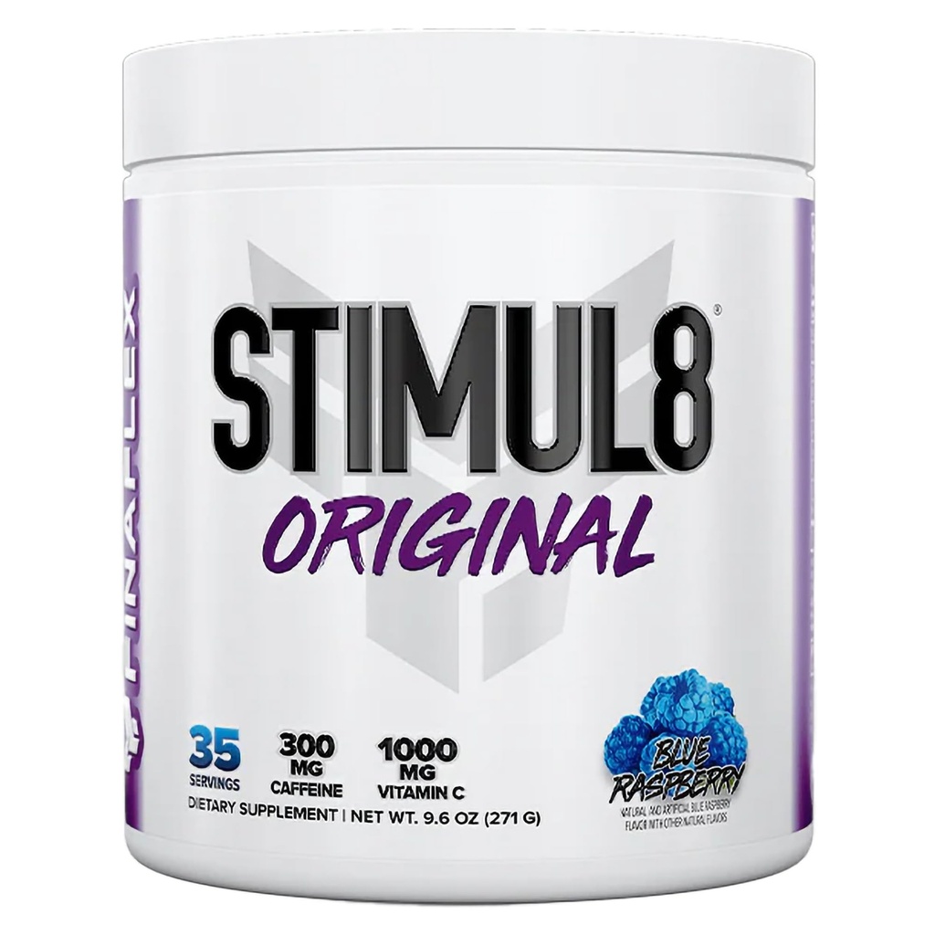 FINAFLEX STIMUL8 Original Pre-Workout, Blue Raspberry - Energy, Strength & Endurance for Men & Women - Caffeine, Beta-Alanine & Vitamin C - 35 Hizmet