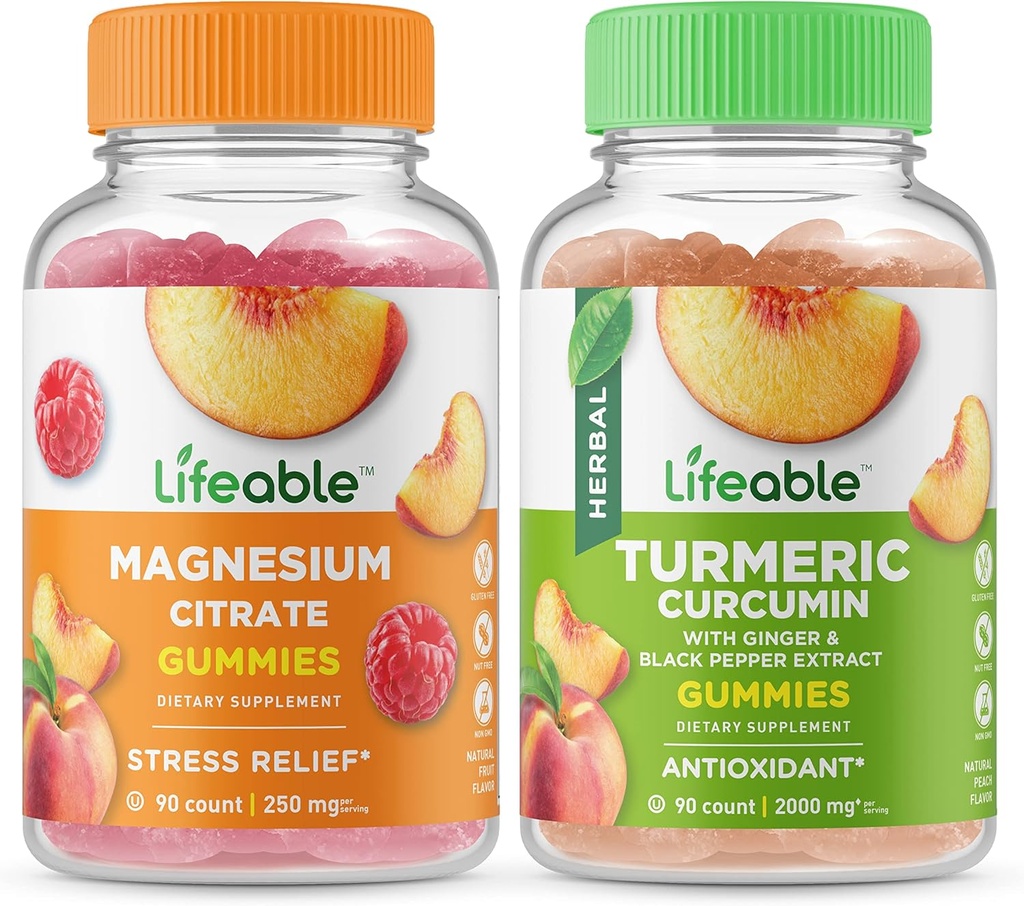 Lifeable 85 mg + Turmeric Curcumin, Gummies Sche - Great Tasting, Vitamin Supplement, Gluten Free, GMO Free, Chewable Gummy