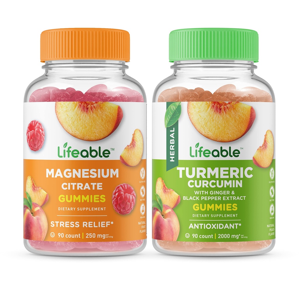 Lifeable 85 mg + Turmeric Curcumin, Gummies Sche - Great Tasting, Vitamin Supplement, Gluten Free, GMO Free, Chewable Gummy