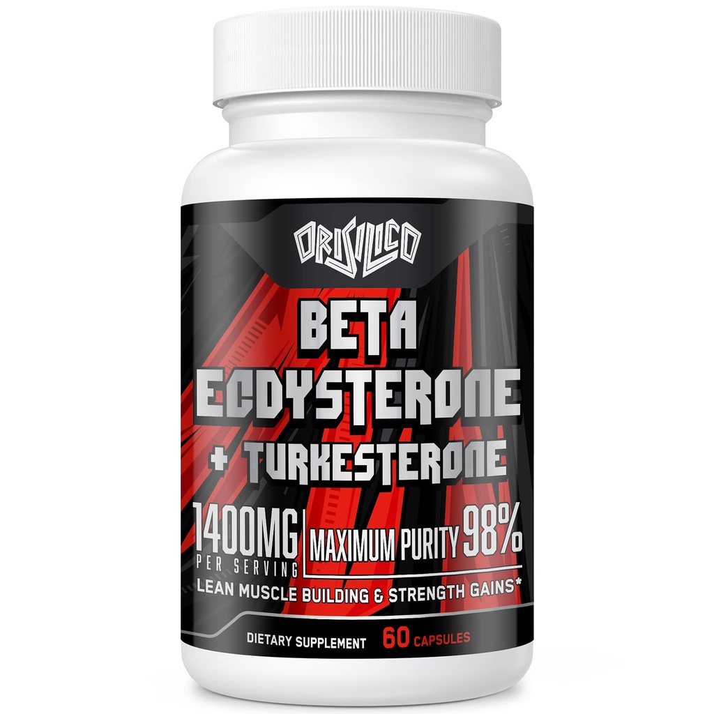 1400mg Beta Ecdysterone και Turkesterone Συμπληρώματα, Μεγιστοποιημένο 98% Beta Ecdysterone & 20% Turkesterone Extract για τη μυϊκή μάζα, Strength, Σύνθεση πρωτεϊνών, 60 κάψουλες