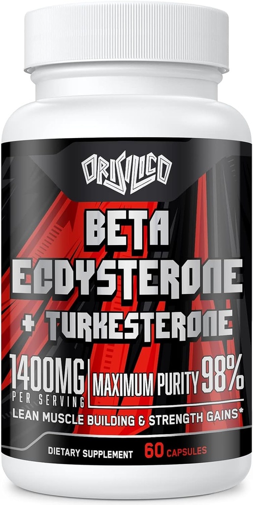 1400mg Beta Ecdysterone και Turkesterone Συμπληρώματα, Μεγιστοποιημένο 98% Beta Ecdysterone & 20% Turkesterone Extract for Muscle Mass, Strength, Protein Synthesis, 60 Κάψουλες