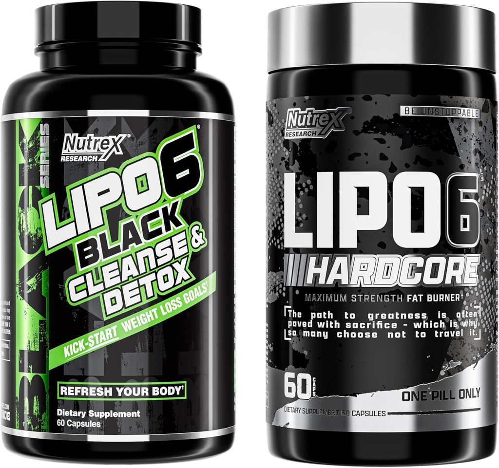 Nutrex Research Lipo-6 Cleanse & Detox for Kilo Kaybı ve Lipo-6 PES Supplement, Supports Metabolism