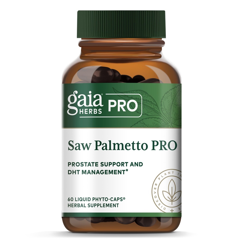 GAIA HERBS PRO Saw Palmetto PRO - Sağlıklı Prostate Gland Support Supplement* - Herbal Supplement with Saw Palmetto & Sunflower Tohum - Vegan, Gluten-Free, Soy-Free - 60 Liquid Phyto-Caps (60 Hizmet)