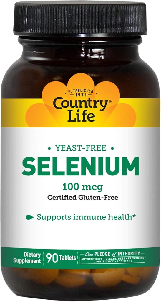 Country Life Selenium 100 mcg, Yeast Free - 90 Tablet