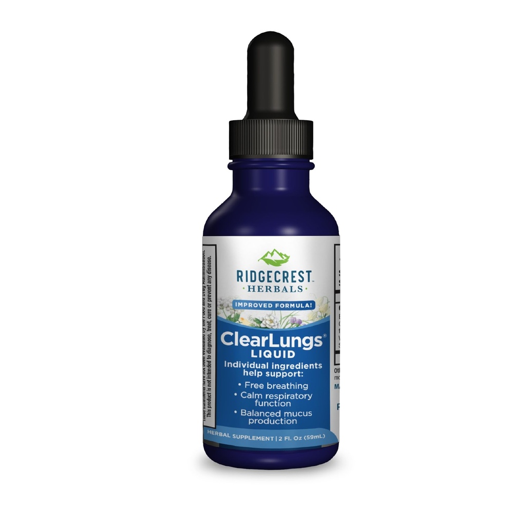 Ridgecrest Herbals ClearLungs Liquid Herbal Wellness Supplement, Orange Flavor Alkol Yetişkinler ve Çocuklar için Ücretsiz, Doğal Lung Formula (2 fl oz, 29 Hizmet)