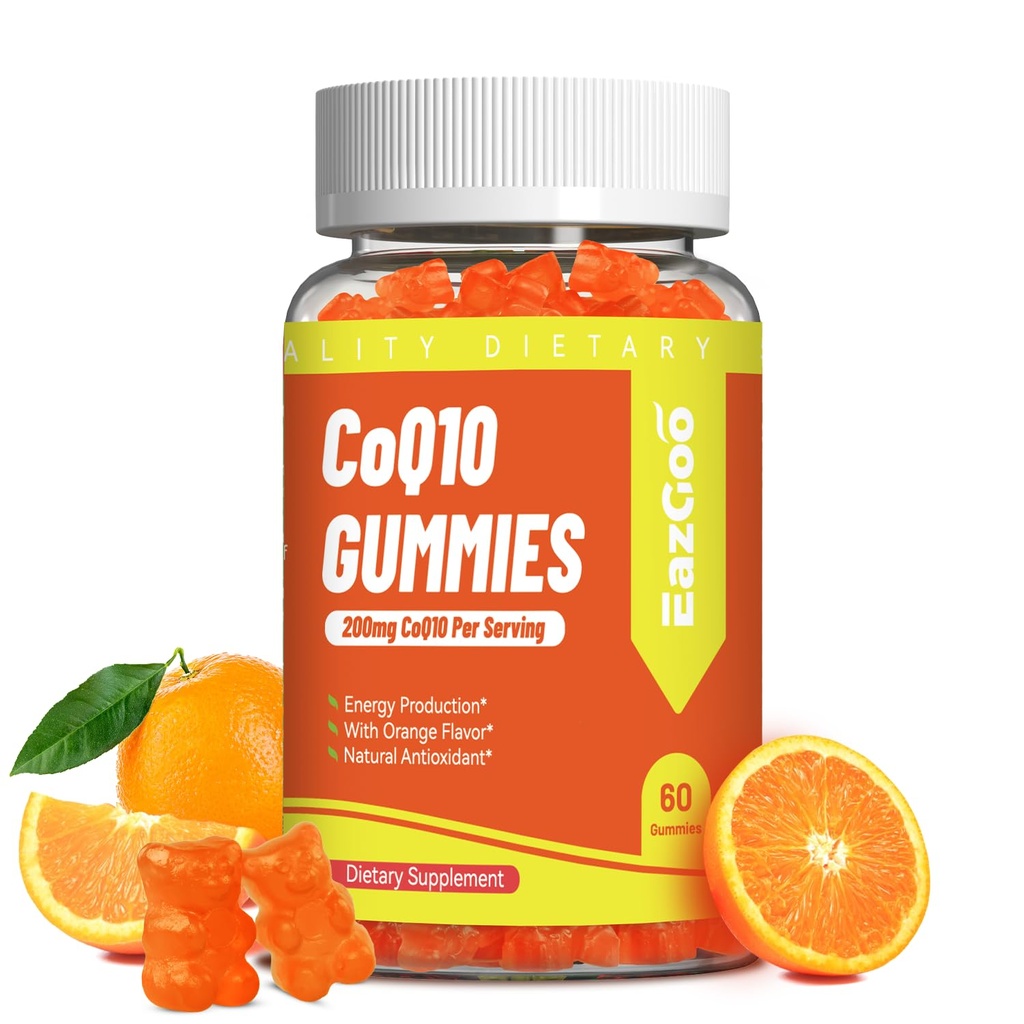 CoQ10 Gummies 200 mg, Vegan Supplement for Energy Production, Non-GMO, Gluten Free (60 Gummies)